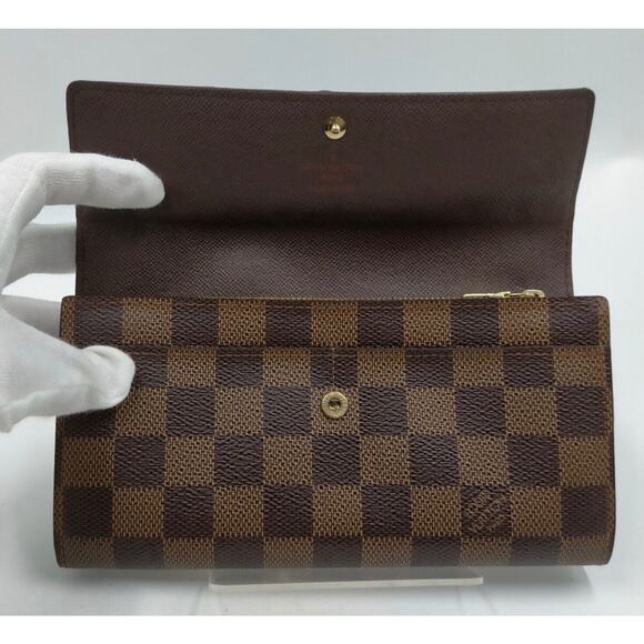 Louis Vuitton LV Long Wallet Portefeuille Sarah Brown Damier - Picture 5 of 8